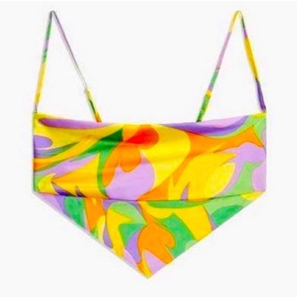 NWT WE WORE WHAT Save By The Belt Scarf Cowl Neck Cropped Top Sz L - Picture 2 of 9